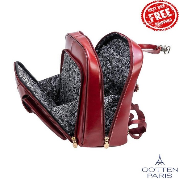 Olympia Leather Business Laptop Tablet Backpack Red Women\'s Bag main image 5